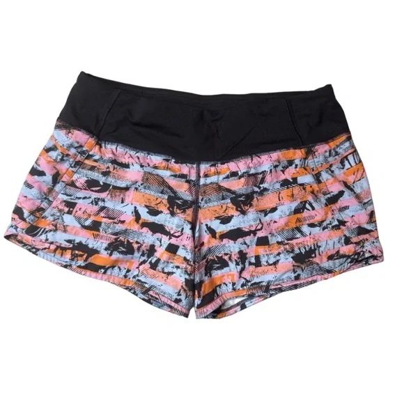 Lululemon Run Times Short II *4" Inversion Multi Black Shorts Women’s Size 6 - Picture 2 of 9